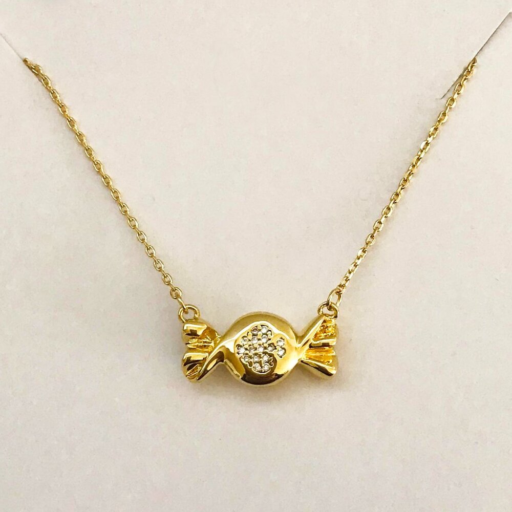 Kate Spade Gold Tone Candy Rhinestones Pendant Short Necklace